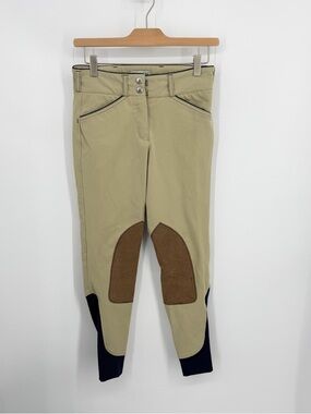 Dover Saddlery Wellesley Knee-Patch Breeches khaki sz 24